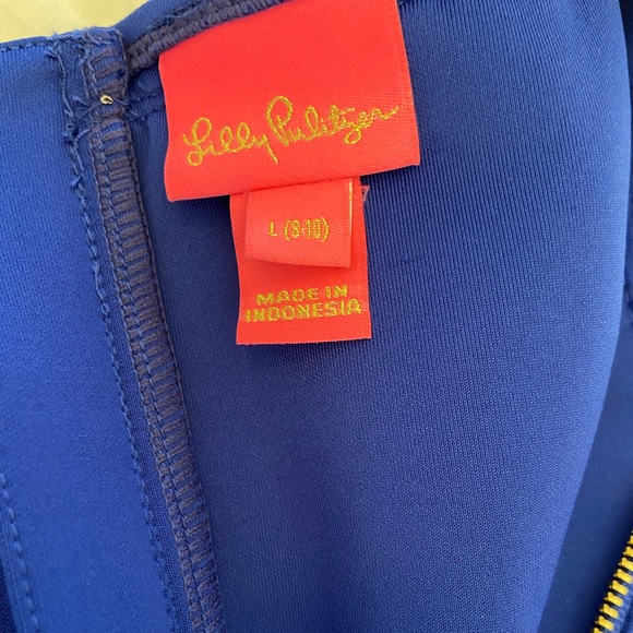 Lilly Pulitzer cobalt party dress w/ gold detail - Picture 7 of 8